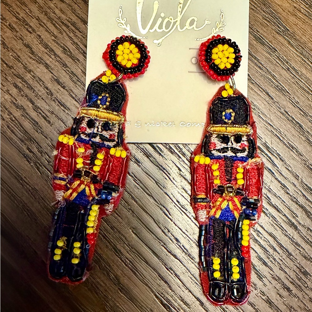Viola Nutcracker Beaded Earrings